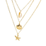 Shell & Star Ketting 3-delige Set - Goudkleurig | 40 + 7 cm