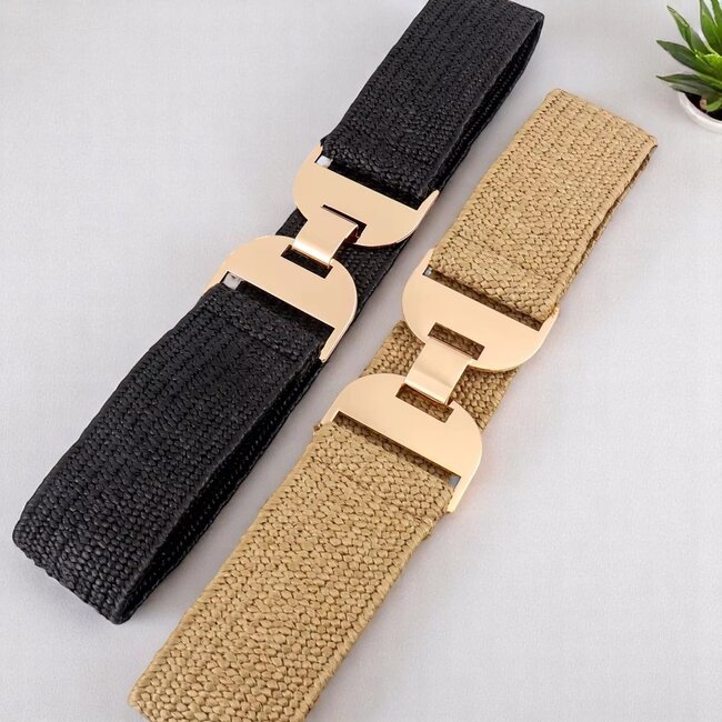 Elastische Riem - Boho Gold Zwart | Polyester / Elastaan