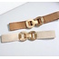 Elastische Riem - Rotan Bruin/Goud | Polyester / Elastaan