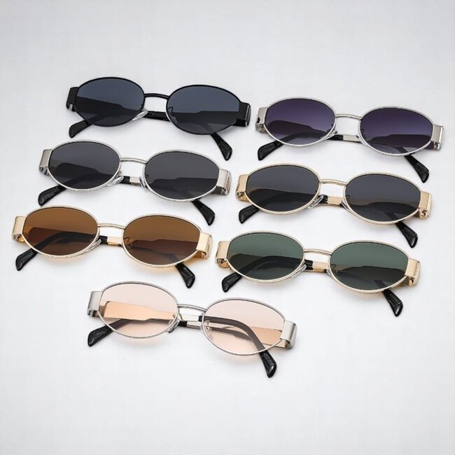 Retro Oval Zonnebril - Zwart/Goud | Fashion Favorite