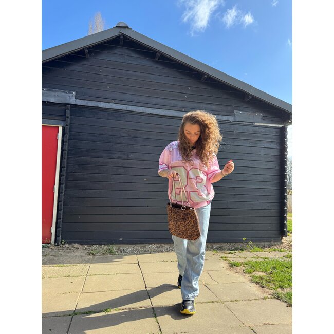 Schoudertas Leopard - Bruin | 33 x 26 x 10 cm | Polyester/PU Leder