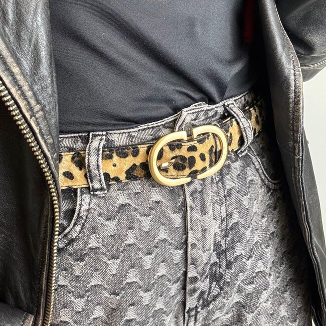 Simple Riem - Luipaard | Riemmaat 90 cm | 102 x 3 cm | Kunstleer