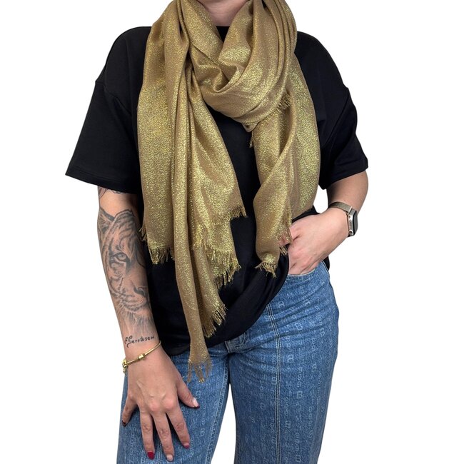Shiny Glitter Sjaal - Goud | Viscose | 200 x 80 cm