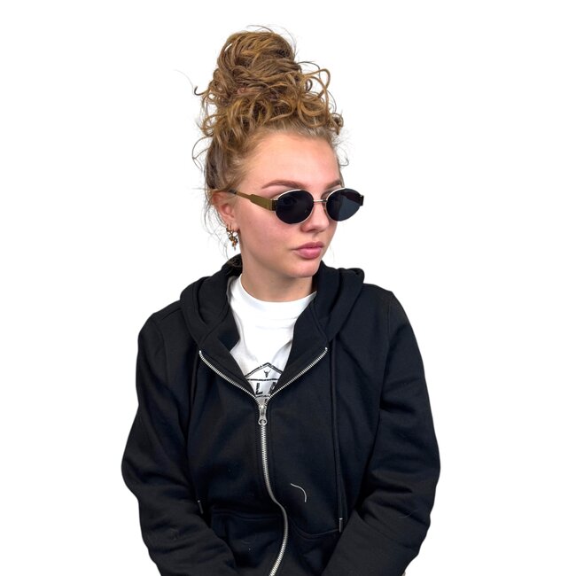 Retro Oval Zonnebril - Zwart/Goud | Fashion Favorite