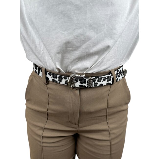 Western Riem - Luipaard Wit | Furry Imitatieleer