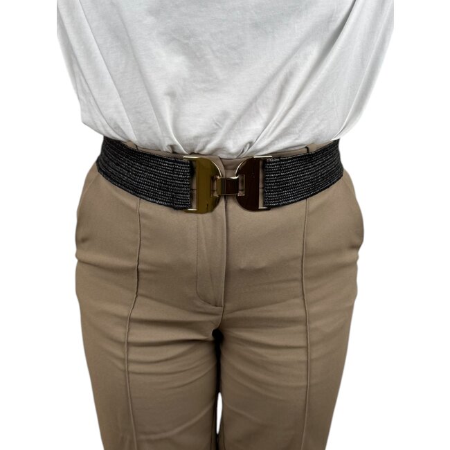 Elastische Riem - Boho Gold Zwart | Polyester / Elastaan