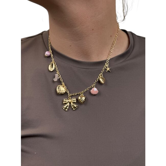 Bedel Ketting - Bow Goudkleurig | 40 + 7 cm