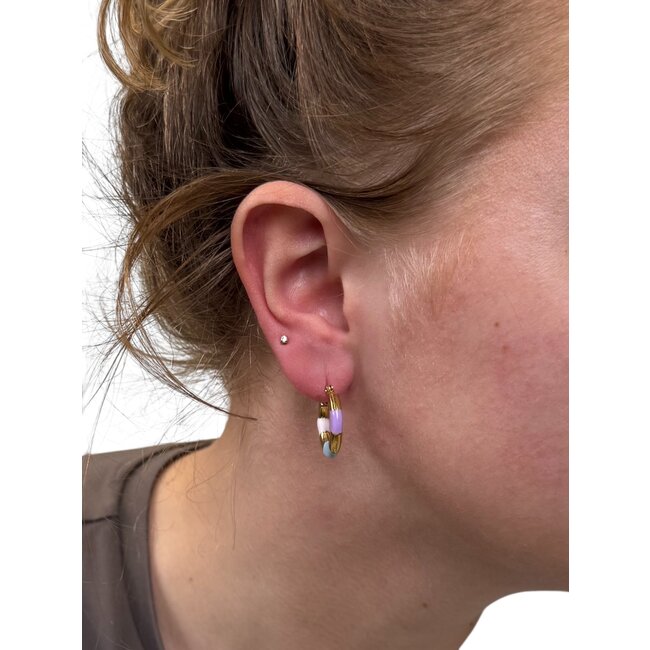 Lexie Oorringen - Roze/Lila/Blauw | Stainless Steel