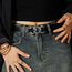 Triple Chain Riem - Zwart/Zilver | Riemmaat 95 cm | Kunstleer / Staal