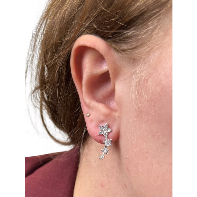 Earcuff Oorbellen Star - Zilverkleurig | Sterren | 20 x 6 mm