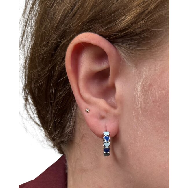 MILLIE Oorringen - Blauw/Zilver | Stainless Steel
