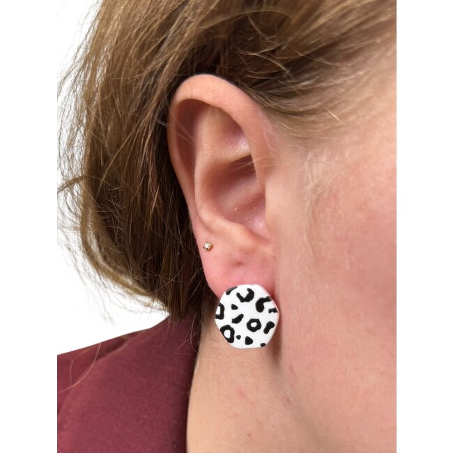 Clay Stud Oorbellen - Set #1 | Hexagon - Acryl | 1,8 x 1,8 cm