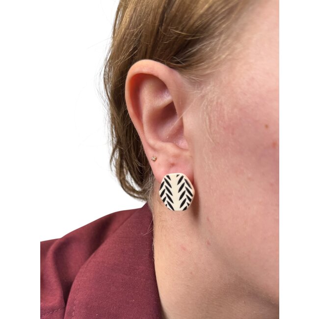 Clay Stud Oorbellen - Set #1 | Hexagon - Acryl | 1,8 x 1,8 cm