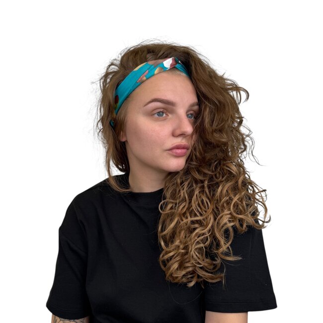 Haarband Satijn - Groen Bloemen - Bandana Hoofdband | 100% Polyester | Elastisch