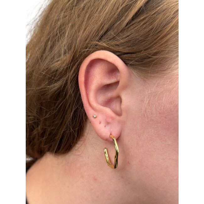 Oorringen - Swirl Goudkleurig | 25 x 25 mm | Stainless Steel