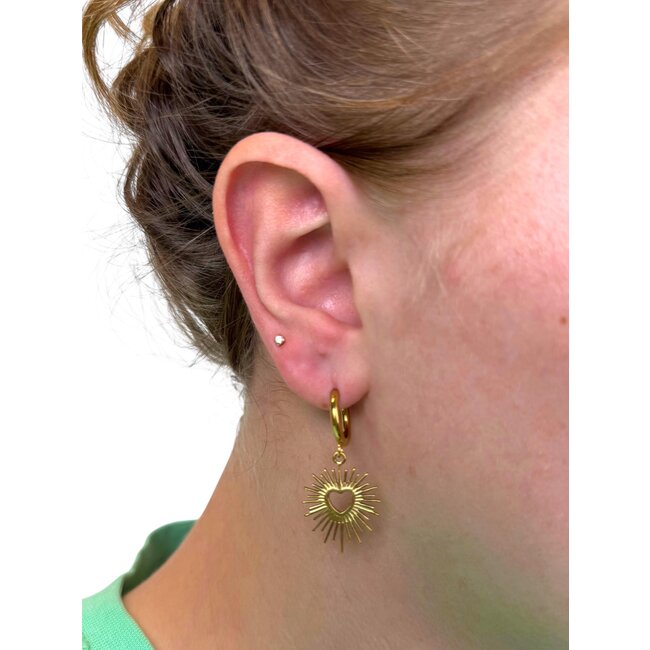 Sunny Love Oorhangers - Goudkleurig | 3,4 x 2 cm