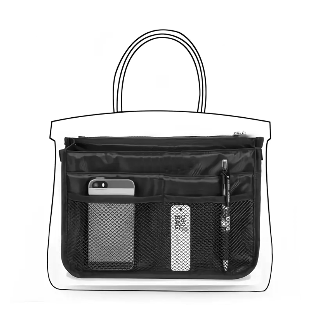 Tas Organizer - Zwart | 28 x 17 x 8 cm | Nylon/Polyester