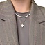 Clover Ketting - Zwart/Wit - Rosekleurig | Bijoux | 40 + 5 cm