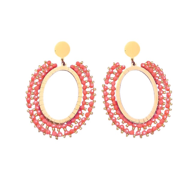 Jasmine Oorbellen | Rood/Roze | Fashion Favorite