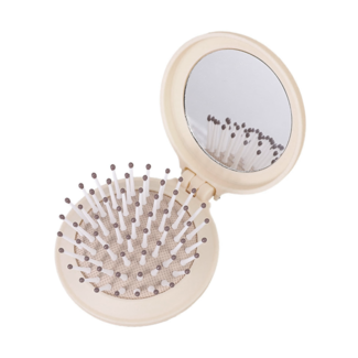 Fashion Favorite Mini Haarborstel / Spiegel - Crème