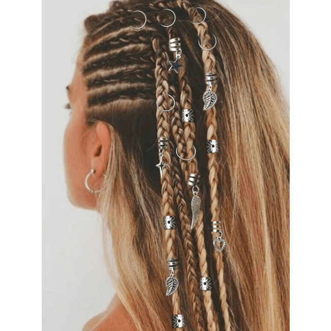 Set Haarbedels - Zilverkleurig | 35 stuks | Bijoux/Messing