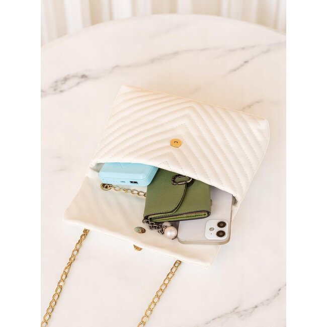 Cross Schoudertas - Grijs | Kunstleer / Gewatteerd | 22,5 x 16,5 x 3 cm