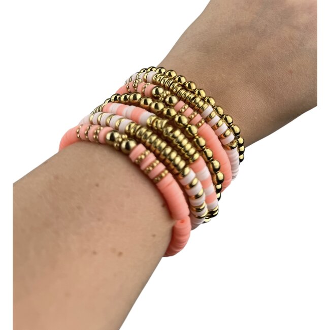 Bohemian Armbanden Set - Koraal/Roze | 7- delig | Fashion Favorite
