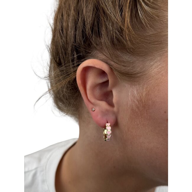 MILLIE Oorringen - Lichtroze/Goud | Stainless Steel