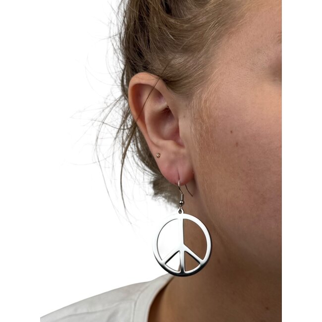 Hippie Oorbellen - Zilverkleurig | Retro/Carnaval | Stainless Steel
