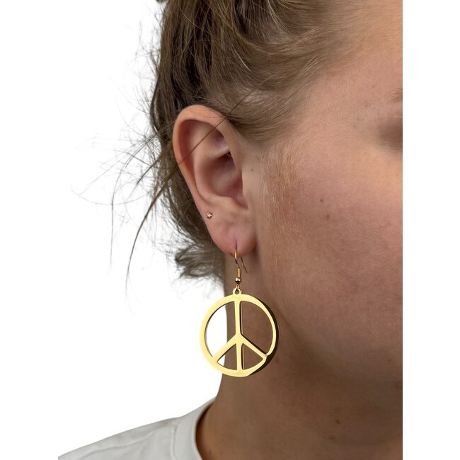Hippie Oorbellen - Goudkleurig | Retro/Carnaval | Stainless Steel