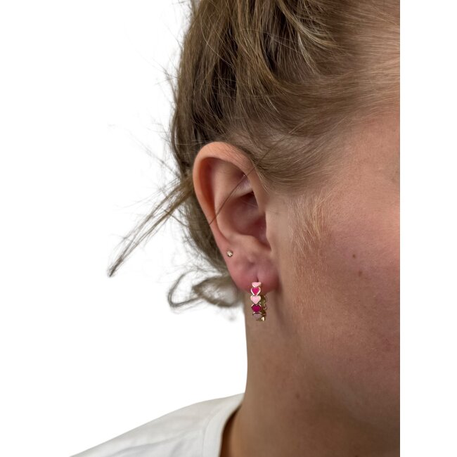 MILLIE Oorringen - Roze/Goud | Stainless Steel