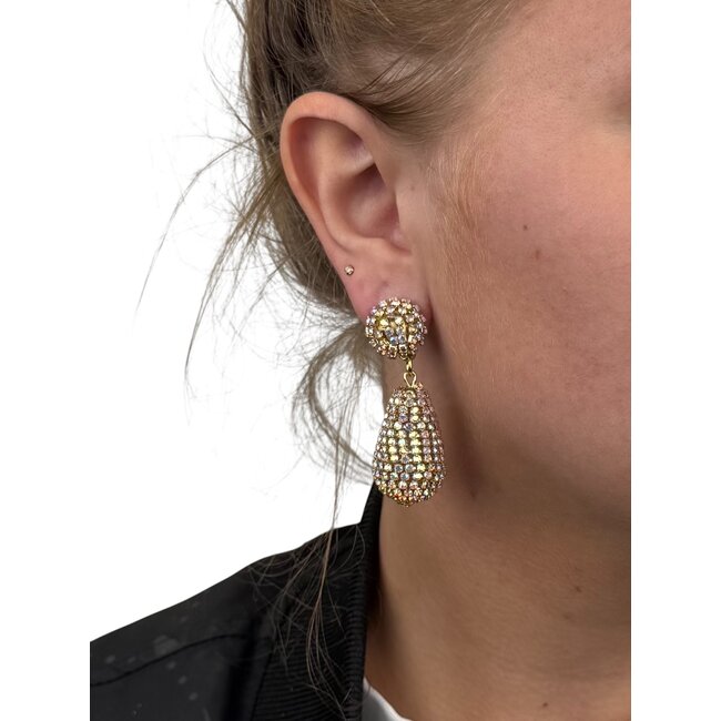 Lara Oorhangers - Strass Multi | 5 x 2 cm | Bijoux/Zirkonia