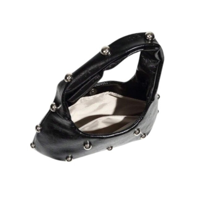 Metallic Stud Handtas - Zwart | 29 x 18 x 10 cm | Kunstleer