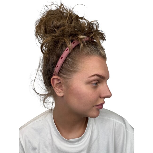 Hartjes Haarband - Roze | Polyester