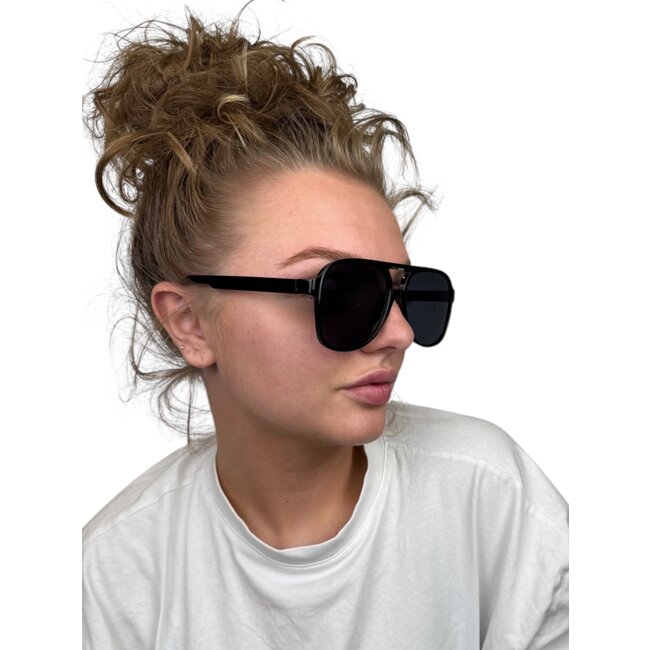 Retro Aviator Zonnebril - Zwart