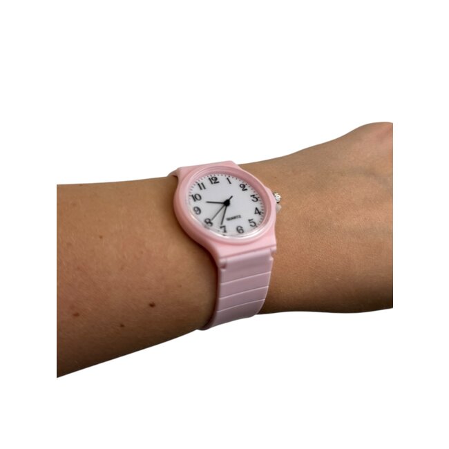 Simple Kinderhorloge Roze | Kunststof/Plastic