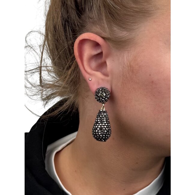 Lara Oorhangers - Strass Metal | 5 x 2 cm | Bijoux/Zirkonia