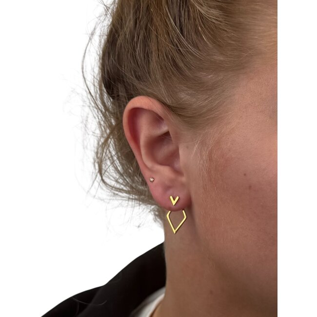 Diamond Oorbellen - Goudkleurig | 2 x 1,2 cm