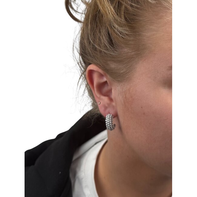 Nova Pearl Oorbellen - Zilverkleurig | 2 x 0,8 cm