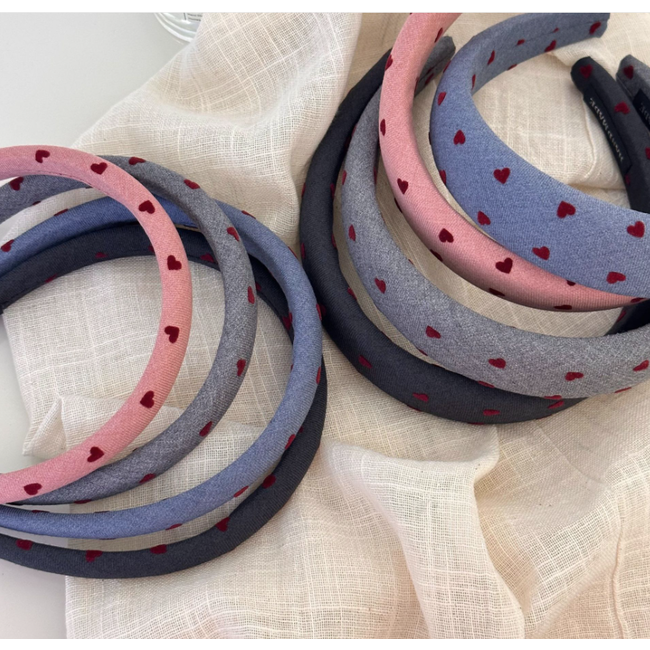 Hartjes Haarband - Blauw | Polyester