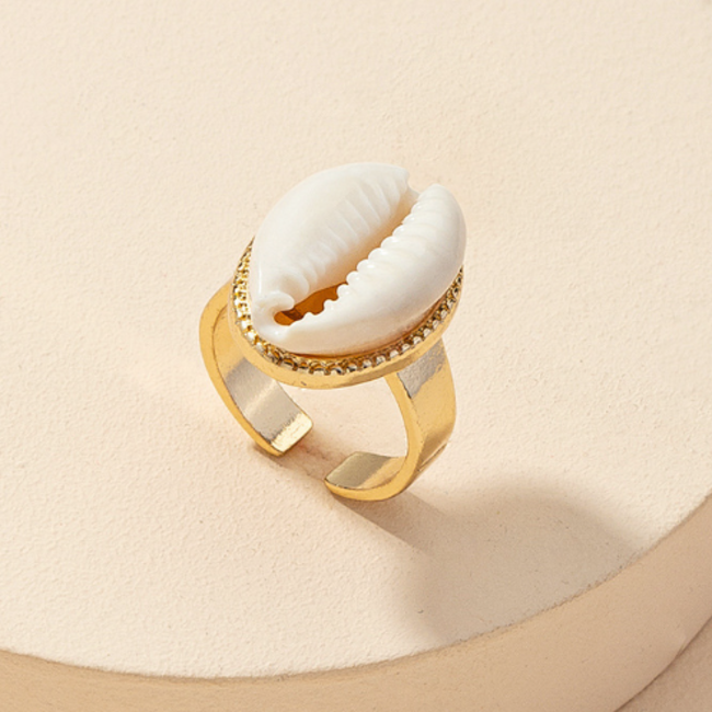 Ring - Shell Goudkleurig | 17 - 18 mm | Stainless Steel