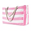 Strandtas - Streep Roze | 52 x 34 x 15 cm | Canvas / Polyester