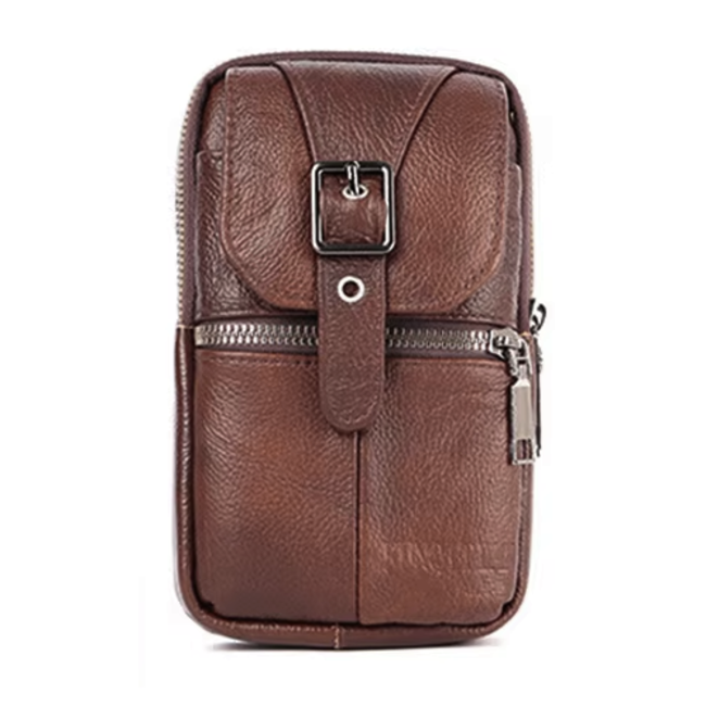 Telefoon Tasje - Donkerbruin | PU Leder | 19,5 x 12 x 5 cm