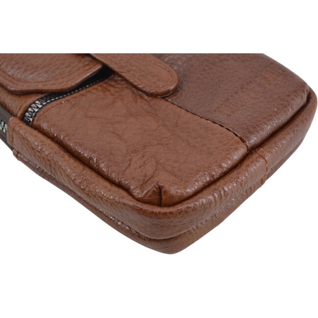 Telefoon Tasje - Donkerbruin | PU Leder | 19,5 x 12 x 5 cm