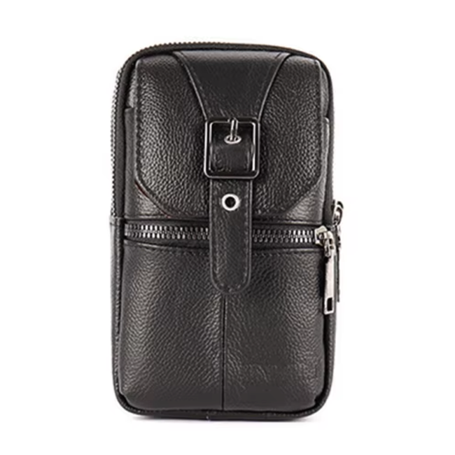 Telefoon Tasje - Zwart | PU Leder | 19,5 x 12 x 5 cm