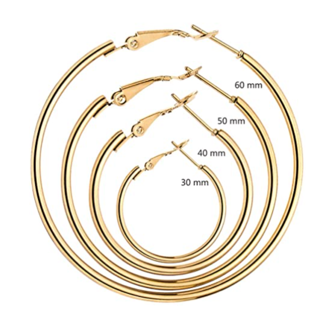 Oorringen 40 mm | Zilverkleurig | Clipsluiting | Ronde Buis
