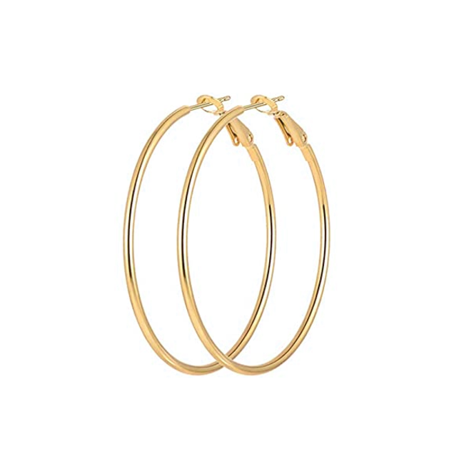 Oorringen 40 mm | Goudkleurig | Clipsluiting | Ronde Buis