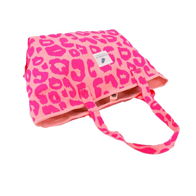Shopper Leopard  - Neon Pink | 36 x 33 x 18 cm | Canvas/Katoen