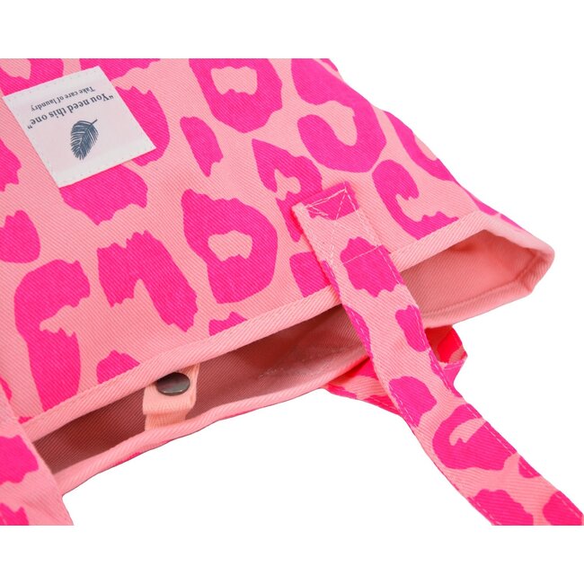 Shopper Leopard  - Neon Pink | 36 x 33 x 18 cm | Canvas/Katoen