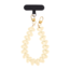 Telefoonkoord - Hartjes Beige | Lengte 33 cm | Acryl/Bijoux